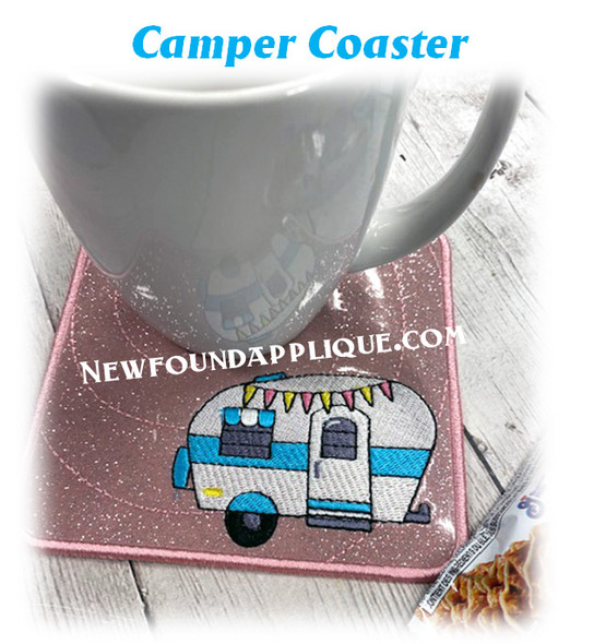 In The Hoop Camper Coaster Embroidery Machine Designs