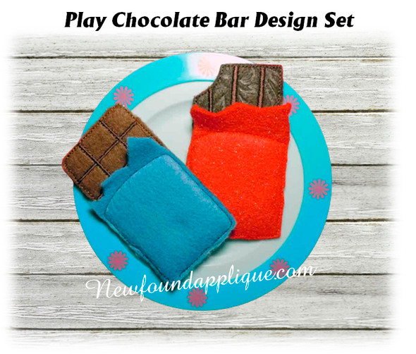 In The Hoop Felt Play Chocolate Bar Embroidery Machine Design SEt