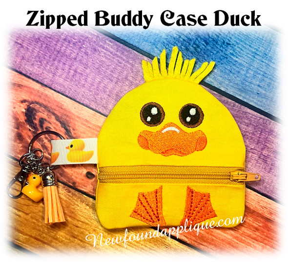 In The Hoop Zipped Buddy Case Duck Embroidery Machine Design