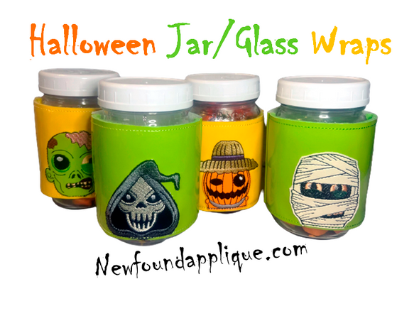 In The Hoop Halloween Jar Set Embroidery Machine Design