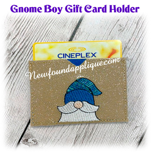 In The Hoop Gnome Boy 2 Gift Card Holder Embroidery Machine Design