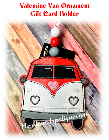 In the Hoop Valentine Van Orn/Gift Card Holder Embroidery Machine Design