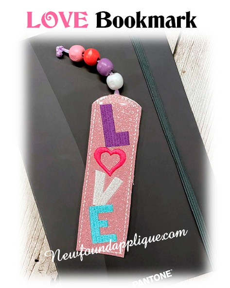 In The Hoop LOVE Book Mark Embroidery Machine Design