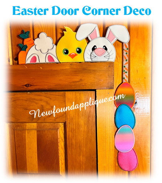 In The Hoop Easter Door Corner Deco Embroidery Machine Design