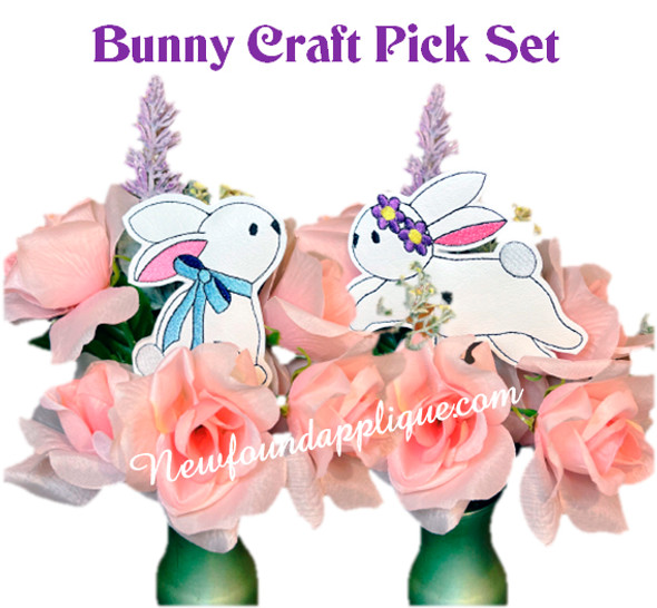 ITH Bunny Craft Pick Set Embroidery Machine Designs