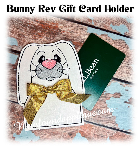 ITH Bunny Rev Gift Card Holder Embroidery Machine Design
