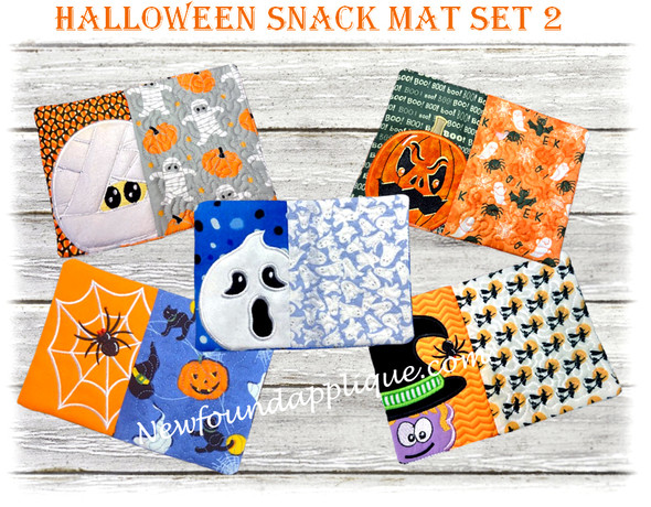 ITH Halloween Snack Mat 2 Embroidery Machine Design Set