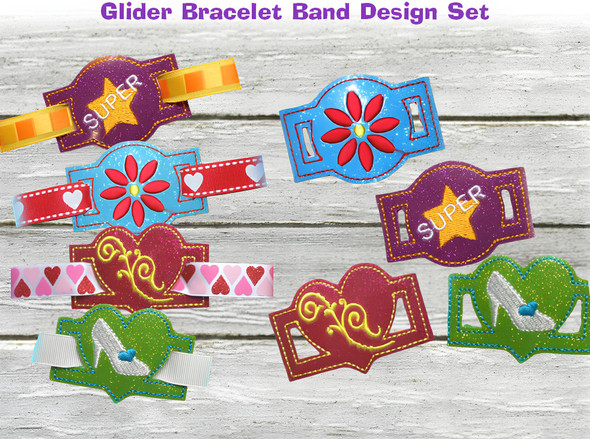 In the Hoop Bracelet Slide Set Embroidery Machine Design