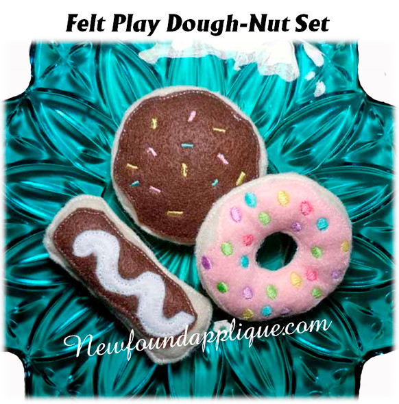 In The Hoop Doughnut felt food Embroider Machine Design Set