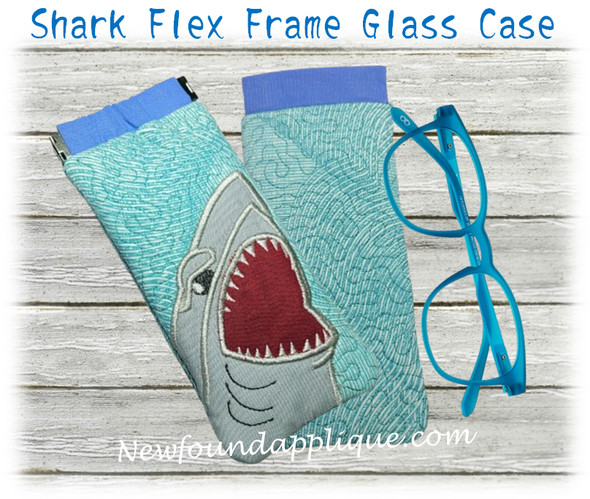 In The Hoop Flex Frame Shark Embroidery Machine Design