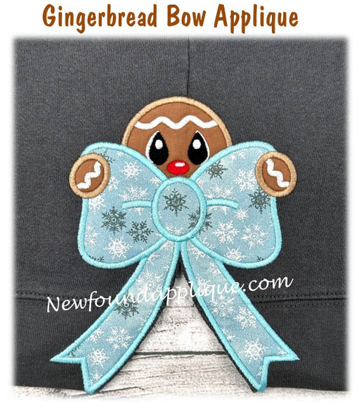 Gingerbread Bow Applique