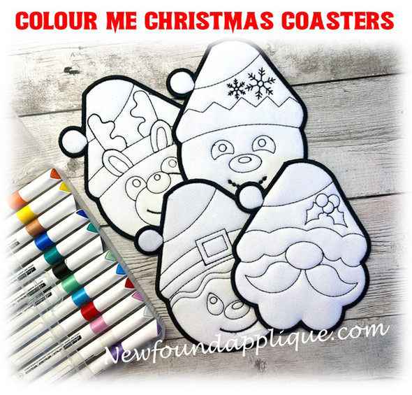 Colour Me Christmas Coasters