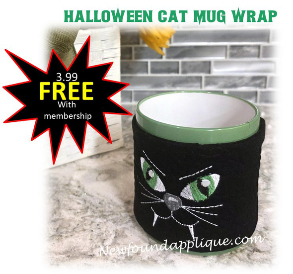 Halloween Cat Mug Wrap