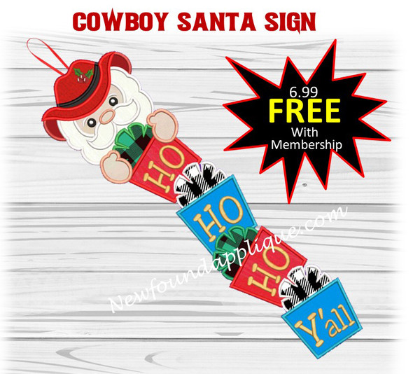 Cowboy Santa Sign