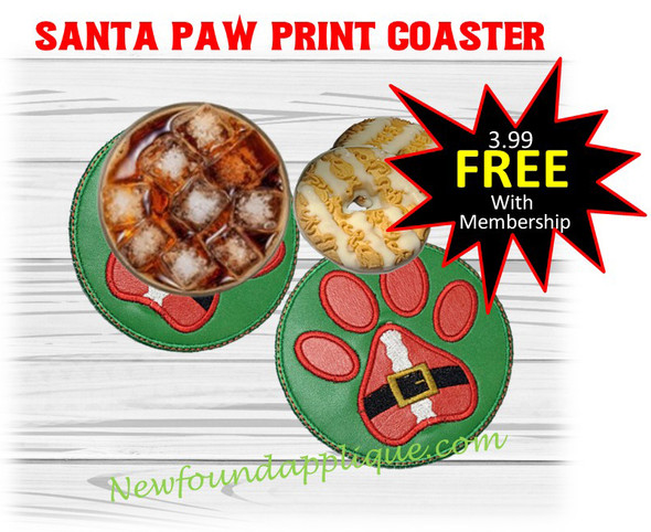 Santa Paw Print Coaster