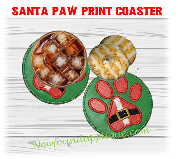 Santa Paw Print Coaster