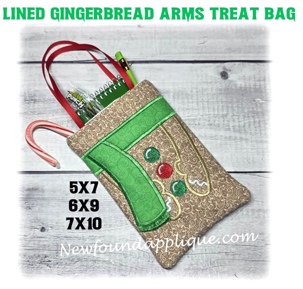 Gingerbread Arm Lined Treat Bag