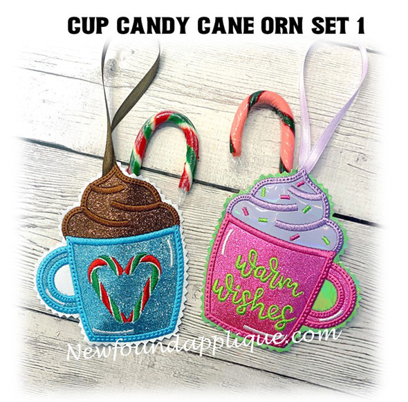 Cup Candy Cane Ornament Set 1
