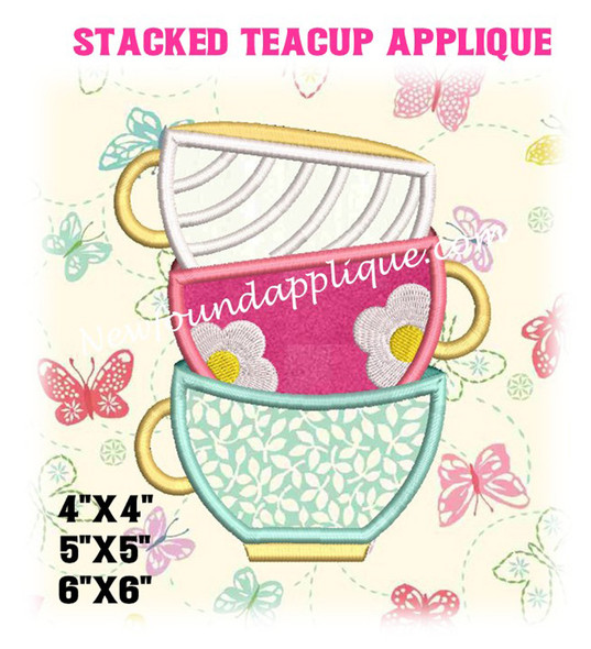 Stacked Teacup Applique