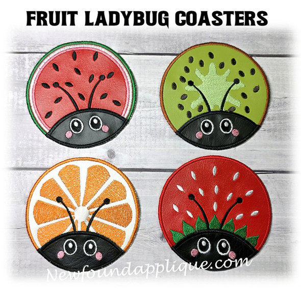 Fruit Ladybug Coaster Set