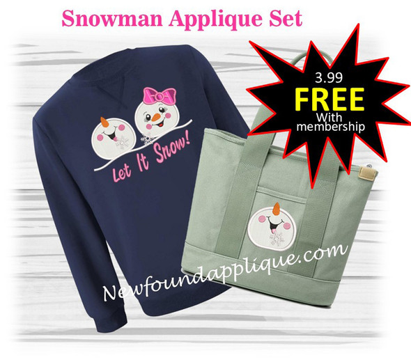Snowman Applique Set