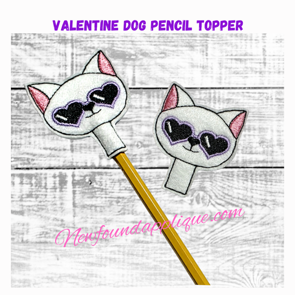 Valentine's Cat Pencil Topper