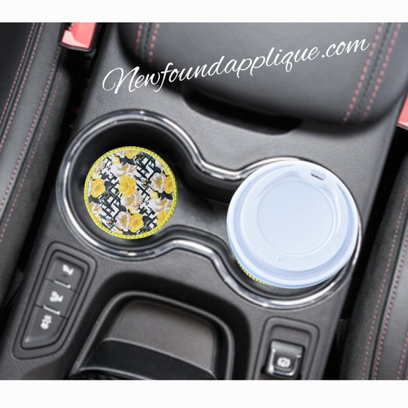 Blank Car Coaster Embroidery Design