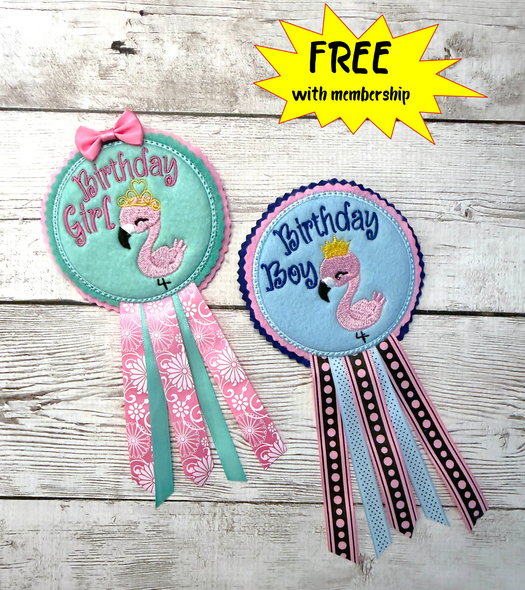 Flamingo Birthday Badge Set