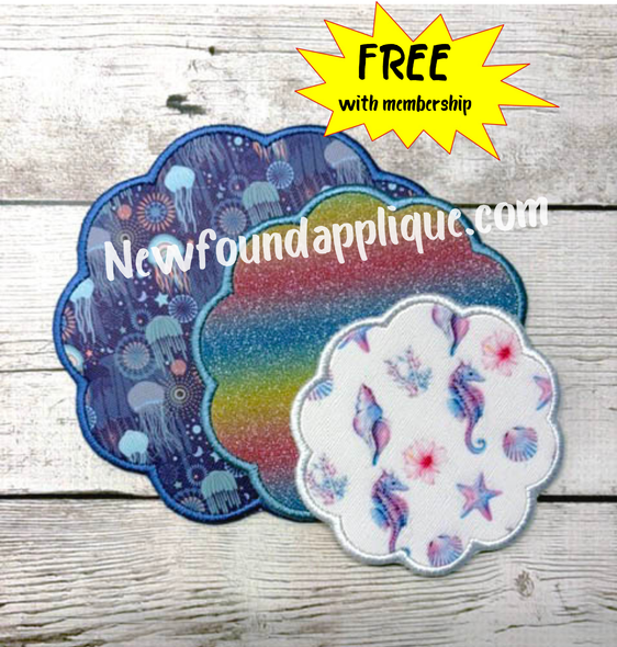 In The Hoop Scalloped Coaster Set