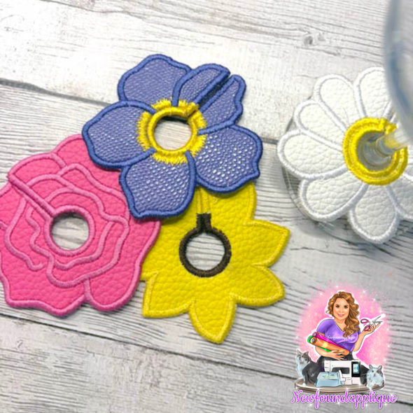 Flower Wine Glass Marker Set