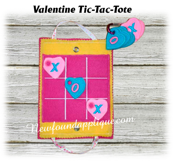 In The Hoop Valentine Tic Tac Tote Embroidery Machine Design