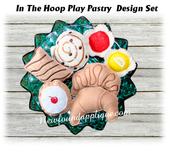In The hoop Pastry Play Food Embroidery Machine design Set