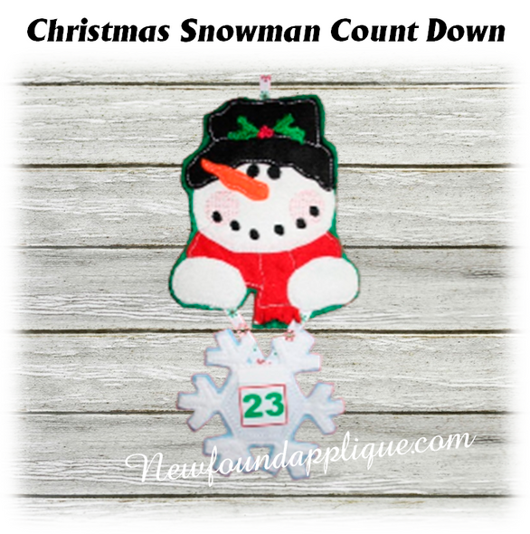 In The Hoop Snowman Christmas Countdown Embroidery Machine Design