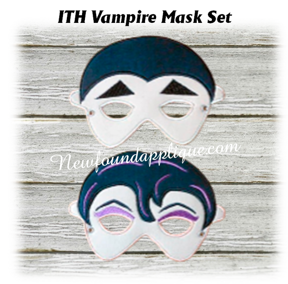 In The Hoop Vampire Mask Embroidery Machine Design Set