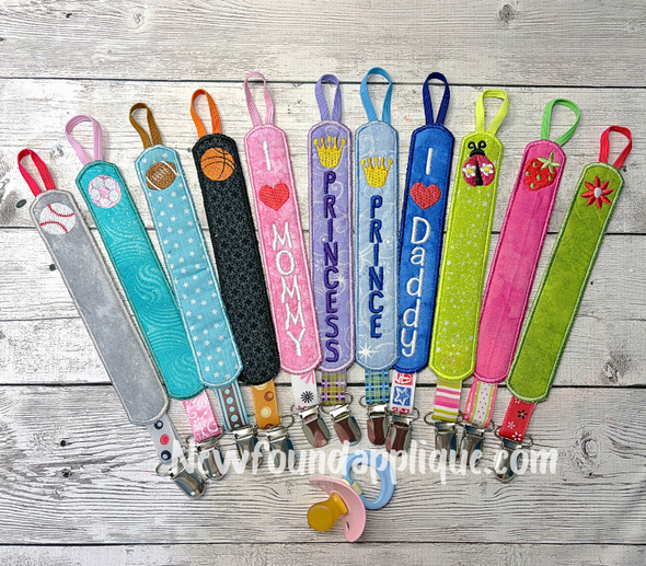 In The Hoop Binky Holder Set For Pacifiers