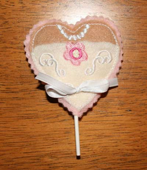 Bride and Groom Heart Lollipop Holders
