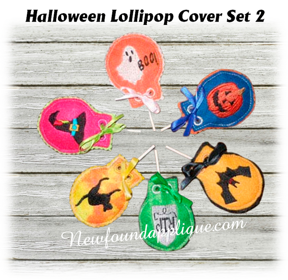 In The Hoop Halloween Lollipop Cover Embroidery Machine Design set