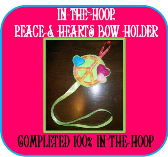 Peace and Hope Bow Holder In the Hoop Design