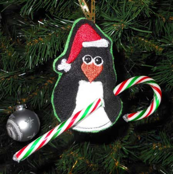 Penguin Candy Cane Holder Ornament Design