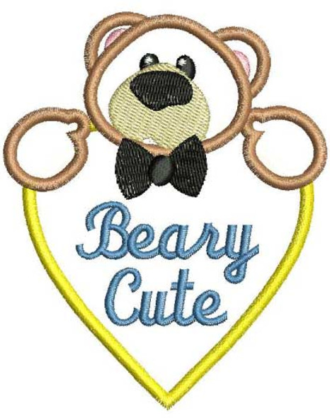 Valentine Bear Boy Applique Design Set