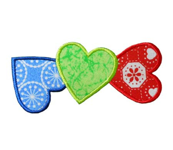 Heart Trio Applique Design Heart Trio Applique Design