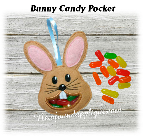 Bunny Candy Pocket in the hoop design