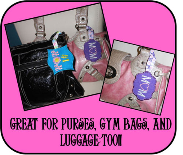 In The Hoop Bag Tag Mom Embroidery Machine Design Set