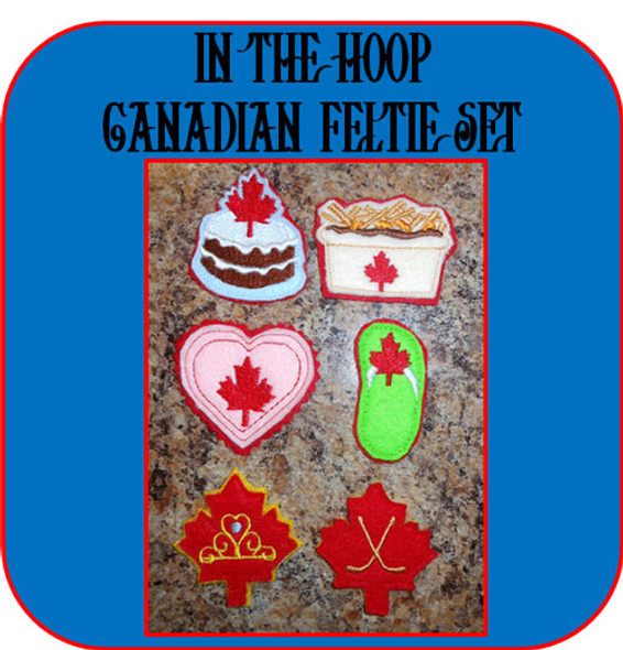 In The Hoop Canadian Feltie Embroidery Machine Design Set