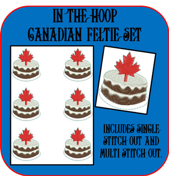 In The Hoop Canadian Feltie Embroidery Machine Design Set