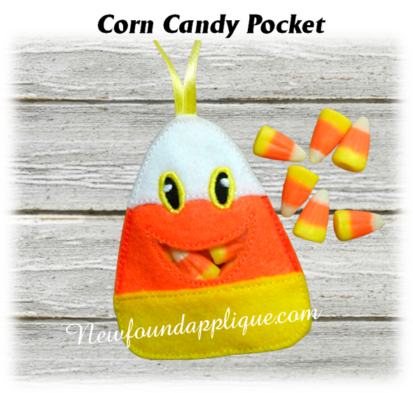 In The Hoop Candy Corn Candy Pocket Embroidery Machine Design
