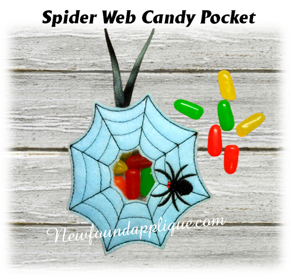 In The Hoop Spider Web Candy Pocket Embroidery Machine design