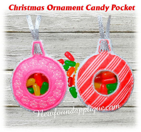 In The Hoop Ornament Candy Pocket Embroidery Machine Design Set