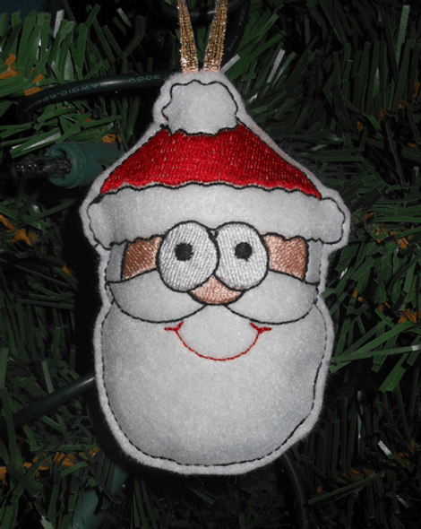 In The hoop Santa Ornament Embroidery Machine Design