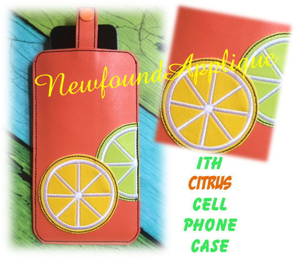 In The Hoop Citrus Cell Phone/Ipod Embroidery Machine Design Case